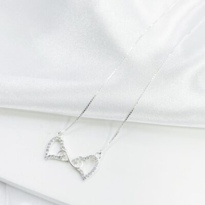 Colar dois corações infinito